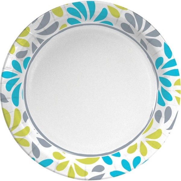Partypros 7 in. Printed Paper Plates, Assorted Color PA2656275
